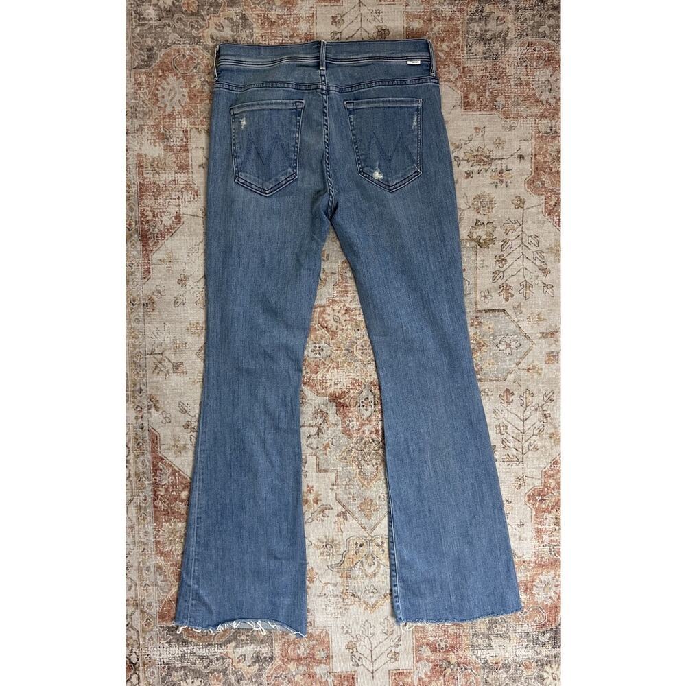 Mother The Weekender Fray Graffiti Girl Flare Jeans Distressed Stretch Size 30 - Picture 11 of 12